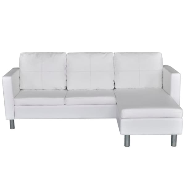 vidaXL Divansoffa 3-sits konstläder vit