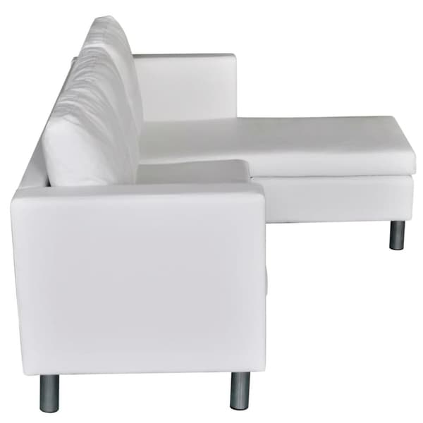 vidaXL Divansoffa 3-sits konstläder vit
