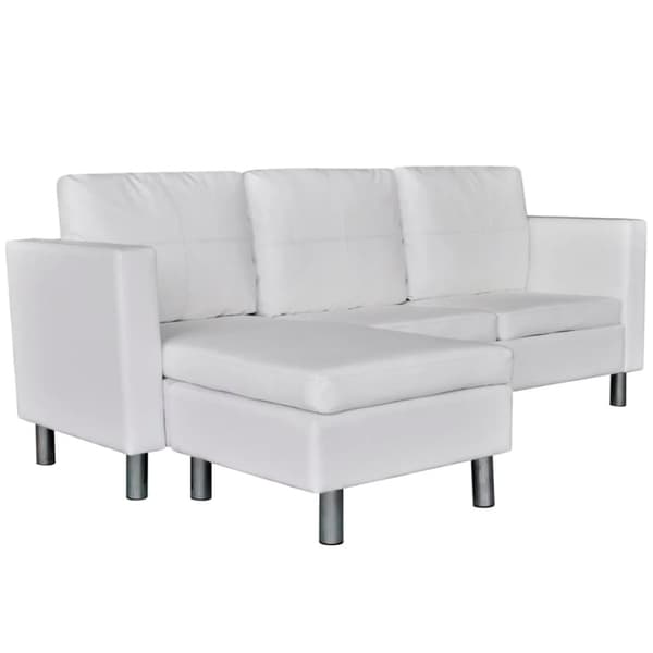 vidaXL Divansoffa 3-sits konstläder vit