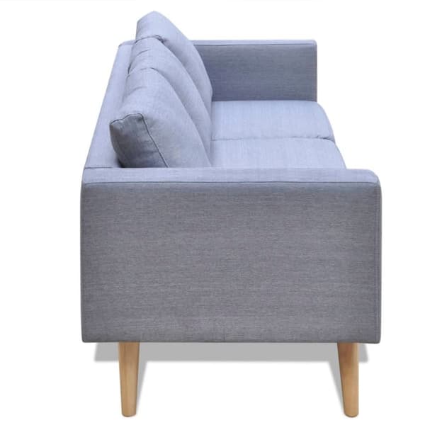 vidaXL Soffa 3-sits i tyg ljusgrå