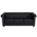 Miniatyrbillede 2 af 5: vidaXL Chesterfield-sofa 3-pers. kunstlæder sort