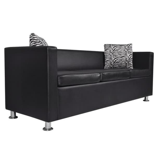 vidaXL sofasæt 3-pers. og 2-pers. kunstlæder sort