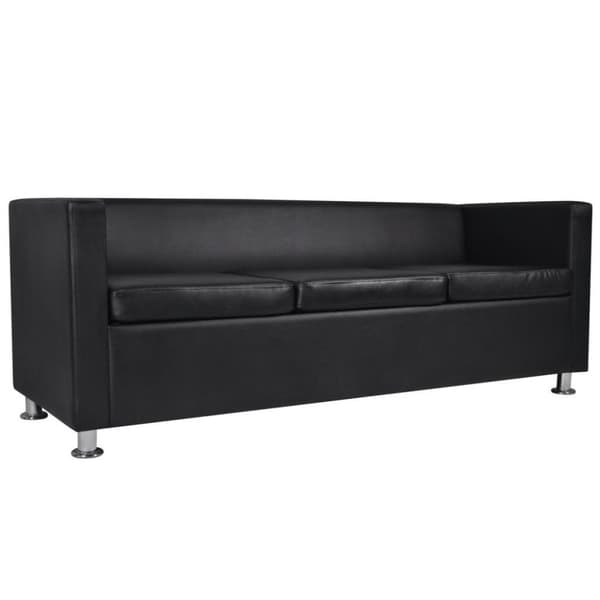 vidaXL sofasæt 3-pers. og 2-pers. kunstlæder sort