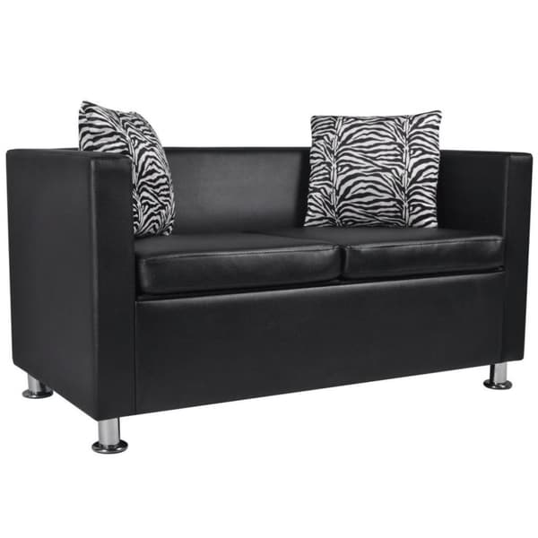 vidaXL sofasæt 3-pers. og 2-pers. kunstlæder sort