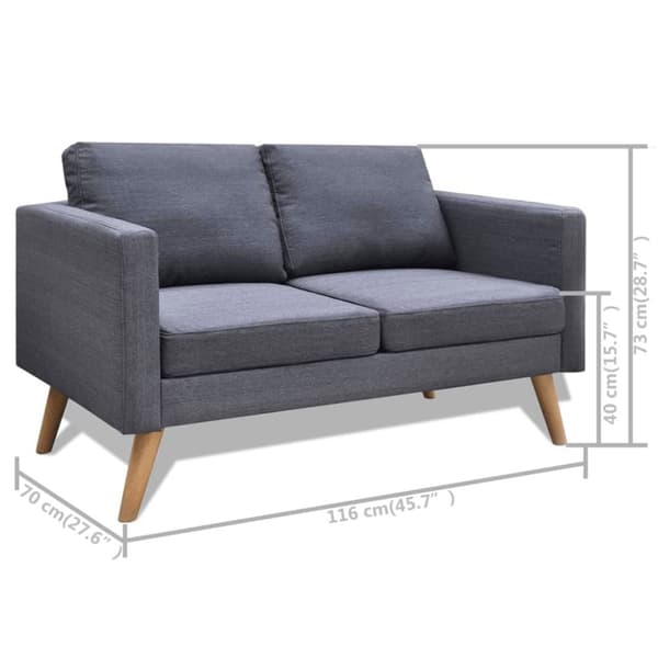 vidaXL sofasæt 2-pers. og 3-pers. sofa stof mørkegrå
