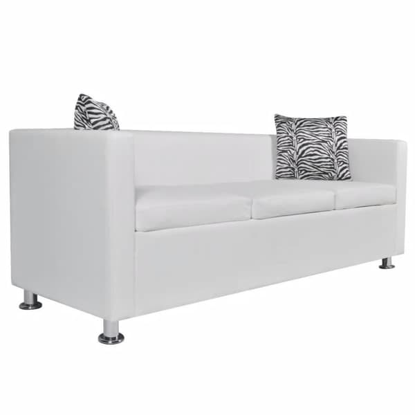 vidaXL sofasæt 3-pers. og 2-pers. sofa m. lænestol kunstlæder hvid