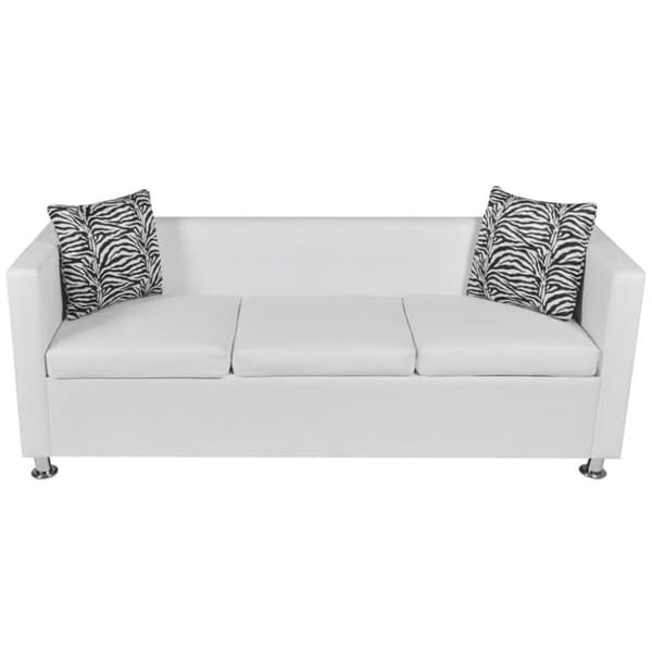vidaXL sofasæt 3-pers. og 2-pers. sofa m. lænestol kunstlæder hvid