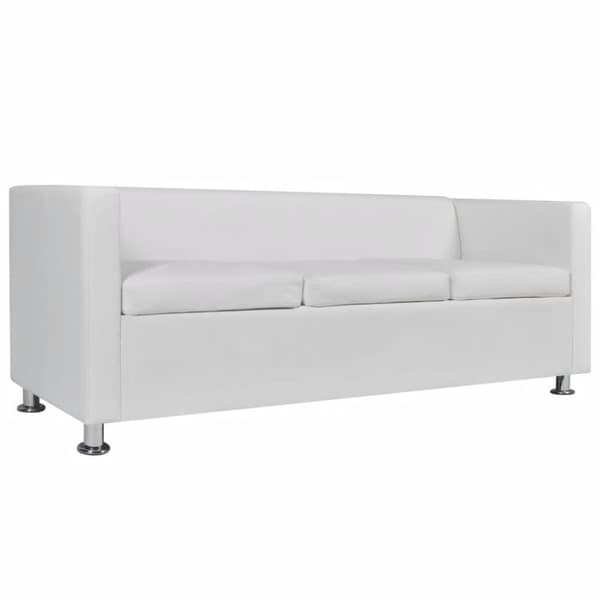 vidaXL sofasæt 3-pers. og 2-pers. sofa m. lænestol kunstlæder hvid