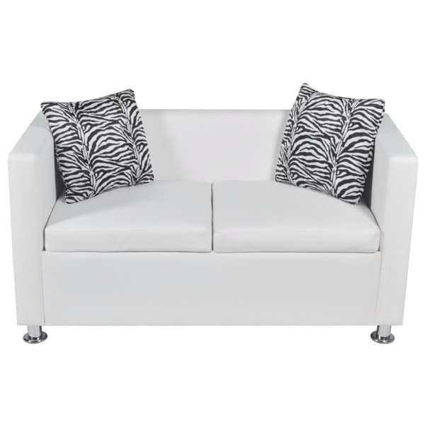 vidaXL sofasæt 3-pers. og 2-pers. sofa m. lænestol kunstlæder hvid