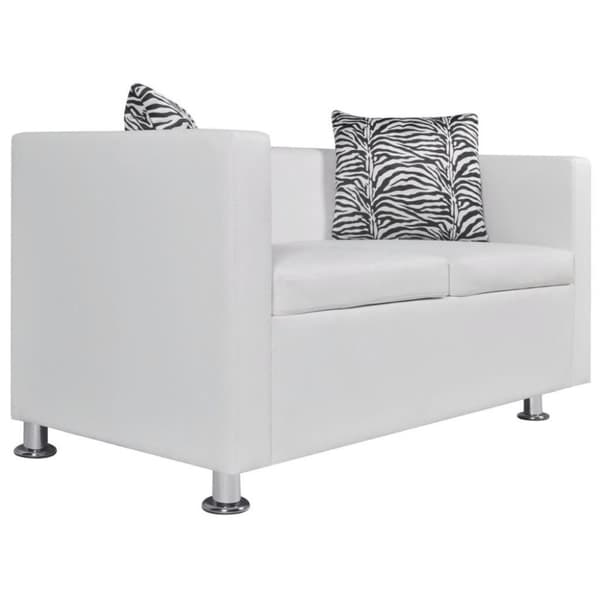 vidaXL sofasæt 3-pers. og 2-pers. sofa m. lænestol kunstlæder hvid