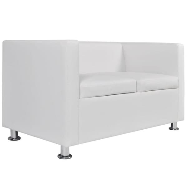 vidaXL sofasæt 3-pers. og 2-pers. sofa m. lænestol kunstlæder hvid