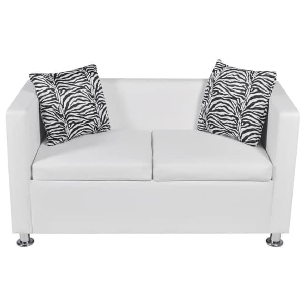 vidaXL sofa 2-pers. kunstlæder hvid