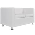 Miniatyrbillede 4 af 6: vidaXL sofa 2-pers. kunstlæder hvid