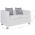Miniatyrbillede 6 af 6: vidaXL sofa 2-pers. kunstlæder hvid
