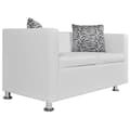 Miniatyrbillede 2 af 6: vidaXL sofa 2-pers. kunstlæder hvid
