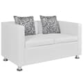 Miniatyrbillede 1 af 6: vidaXL sofa 2-pers. kunstlæder hvid