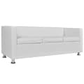 Miniatyrbillede 4 af 6: vidaXL sofa 3-pers. kunstlæder hvid
