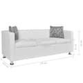 Miniatyrbillede 6 af 6: vidaXL sofa 3-pers. kunstlæder hvid