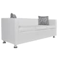 Miniatyrbillede 2 af 6: vidaXL sofa 3-pers. kunstlæder hvid