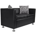 Miniatyrbillede 2 af 6: vidaXL sofa 2-pers. kunstlæder sort