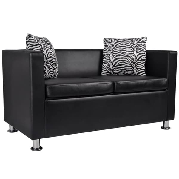 vidaXL sofa 2-pers. kunstlæder sort