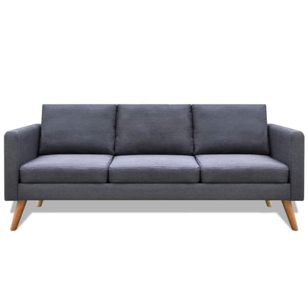 vidaXL sofa 3-pers. sofa stof mørkegrå