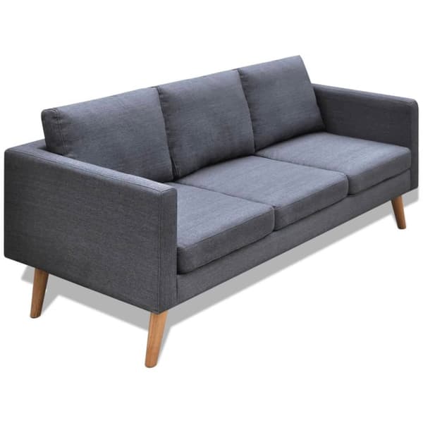 vidaXL sofa 3-pers. sofa stof mørkegrå