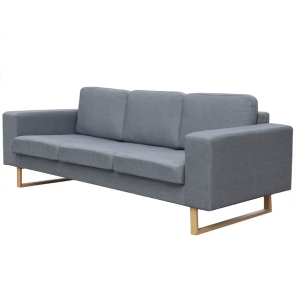 vidaXL Soffa 3-sits tyg ljusgrå