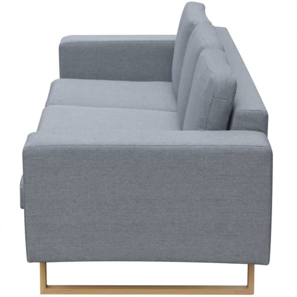 vidaXL 3-personers sofa i stof, lysegrå
