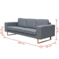 Miniatyrbillede 4 af 4: vidaXL 3-personers sofa i stof, lysegrå