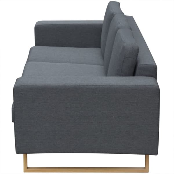 vidaXL 3-personers sofa i stof, mørkegrå