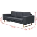Miniatyrbillede 4 af 4: vidaXL 3-personers sofa i stof, mørkegrå