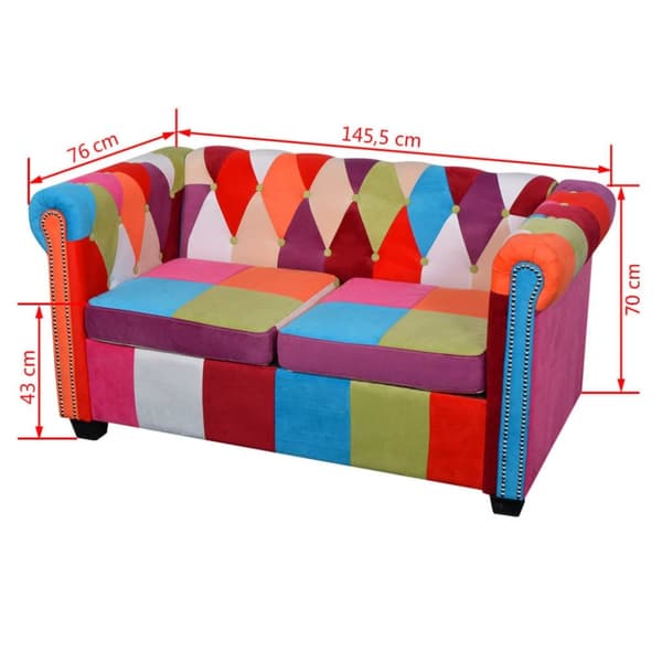 vidaXL Chesterfield 2-personers sofa stof