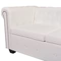 Miniatyrbillede 5 af 7: vidaXL Chesterfield 6-personers hjørnesofa kunstlæder hvid