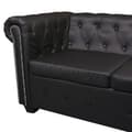 Miniatyrbillede 4 af 7: vidaXL Chesterfield 6-personers hjørnesofa kunstlæder sort