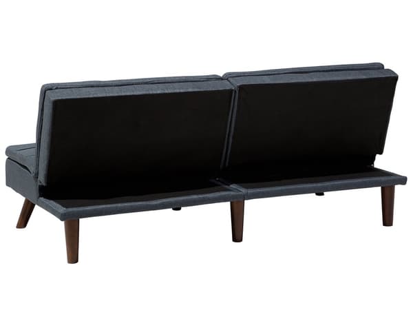 Bäddsoffa Grå 3-sits Stickad Klädsel Klick Klack Mekanism Metal Ben