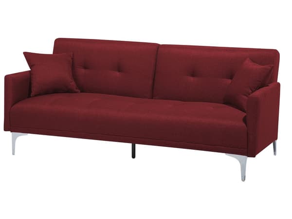 Bäddsoffa Röd 3-sits Knappat Säte Click Clack