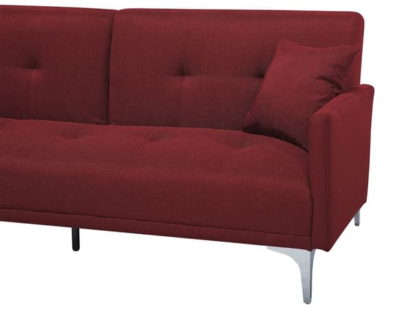 Bäddsoffa Röd 3-sits Knappat Säte Click Clack
