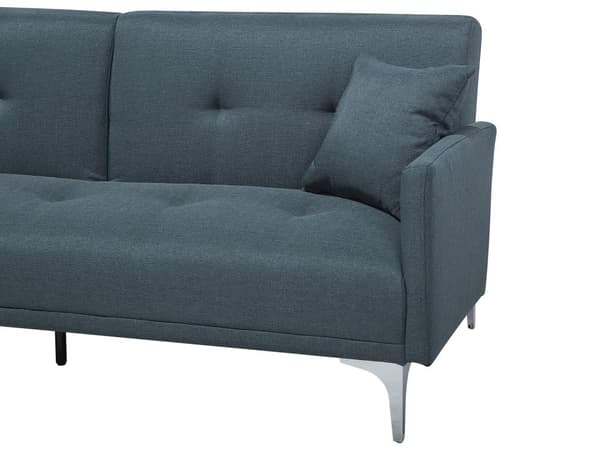 Bäddsoffa Mörkblå 3-sits Knappat Säte Click Clack