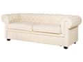 Miniatyrbild 4 av 11: Chesterfield Soffa Krämvit Läder 3-sits Modern Traditionell Elegant Vardagsrum