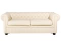 Miniatyrbild 1 av 11: Chesterfield Soffa Krämvit Läder 3-sits Modern Traditionell Elegant Vardagsrum