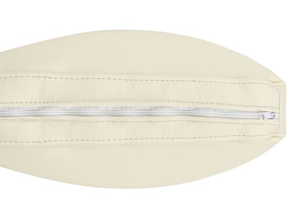 Hörnsoffa Beige Läder Med Fotpall L-formad Vänster Sovrum