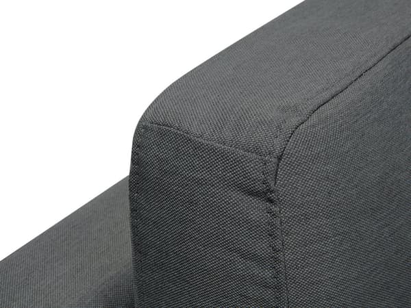 Hörnsoffa Mörkgrå Tyg Klädsel Vänstervänd med Justerbara Nackstöd