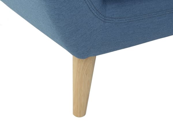 3-sits Soffa Blå Stoppad Tuftad Ryggstöd Tjockt Vadderad Trä Ben Skandinavisk Minimalistisk Vardagsrum
