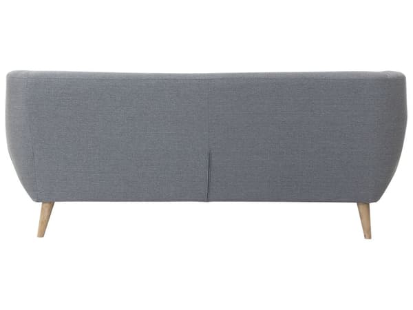 3-sits Soffa Ljusgrå Stoppad Tuftad Ryggstöd Tjockt Vadderad Trä Ben Skandinavisk Minimalistisk Vardagsrum