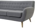 Miniatyrbild 8 av 10: 3-sits Soffa Ljusgrå Stoppad Tuftad Ryggstöd Tjockt Vadderad Trä Ben Skandinavisk Minimalistisk Vardagsrum
