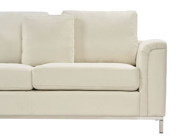 Hörnsoffa Beige med Fotpall L-formad Högervänd