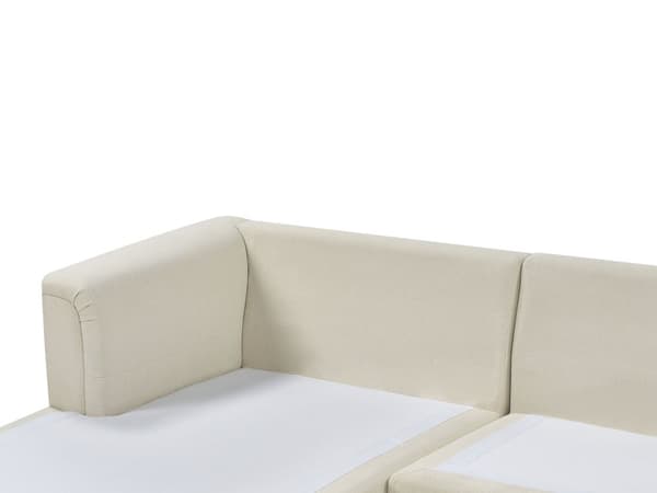 Hörnsoffa Beige med Fotpall L-formad Högervänd
