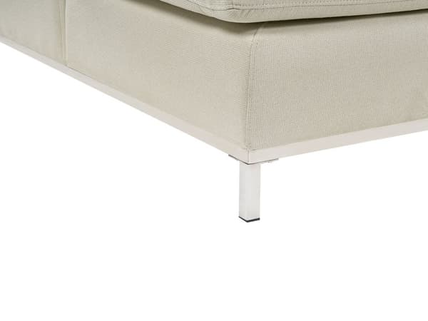 Hörnsoffa Beige med Fotpall L-formad Högervänd