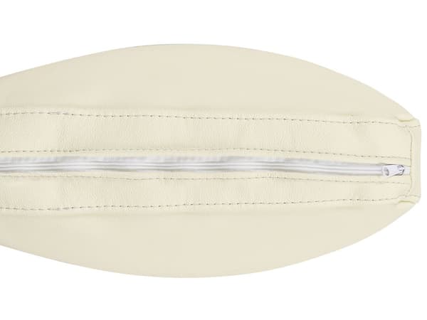 Hörnsoffa Beige Läder med Fotpall L-formad Högervänd